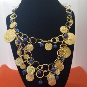 Gold coin/pearls set